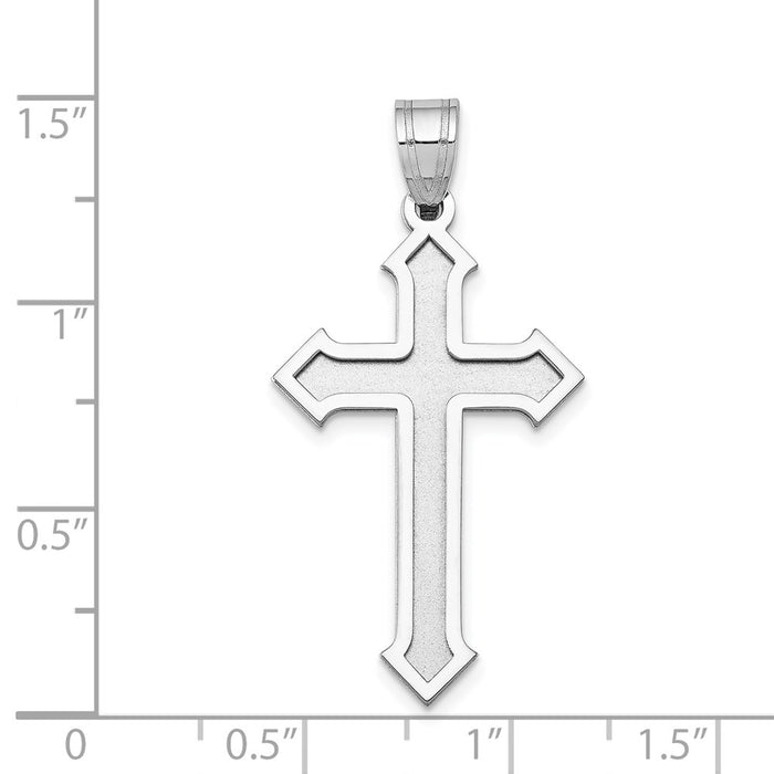 Million Charms 14K White Gold Themed Passion Relgious Cross Pendant