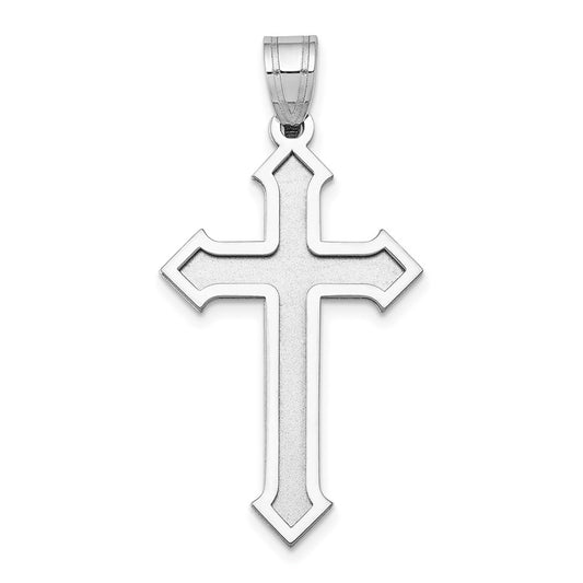 Million Charms 14K White Gold Themed Passion Relgious Cross Pendant