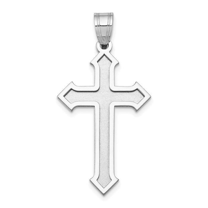 Million Charms 14K White Gold Themed Passion Relgious Cross Pendant