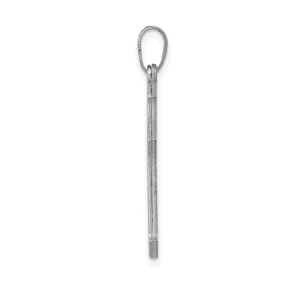 Million Charms 14K White Gold Themed Passion Relgious Cross Pendant
