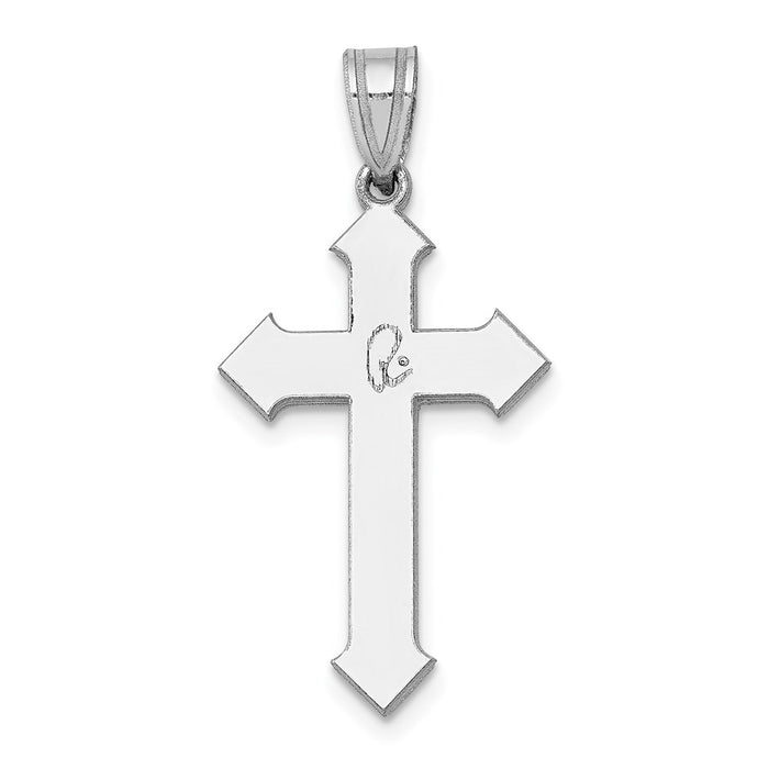 Million Charms 14K White Gold Themed Passion Relgious Cross Pendant