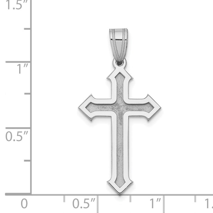 Million Charms 14K White Gold Themed Passion Relgious Cross Pendant