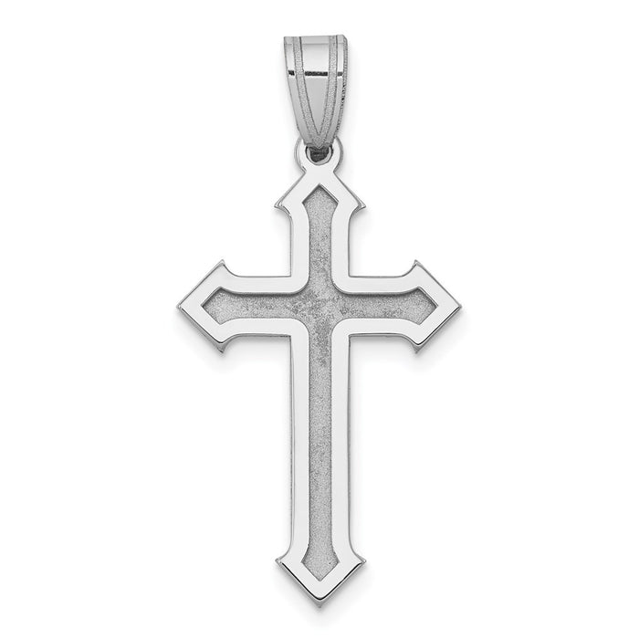 Million Charms 14K White Gold Themed Passion Relgious Cross Pendant