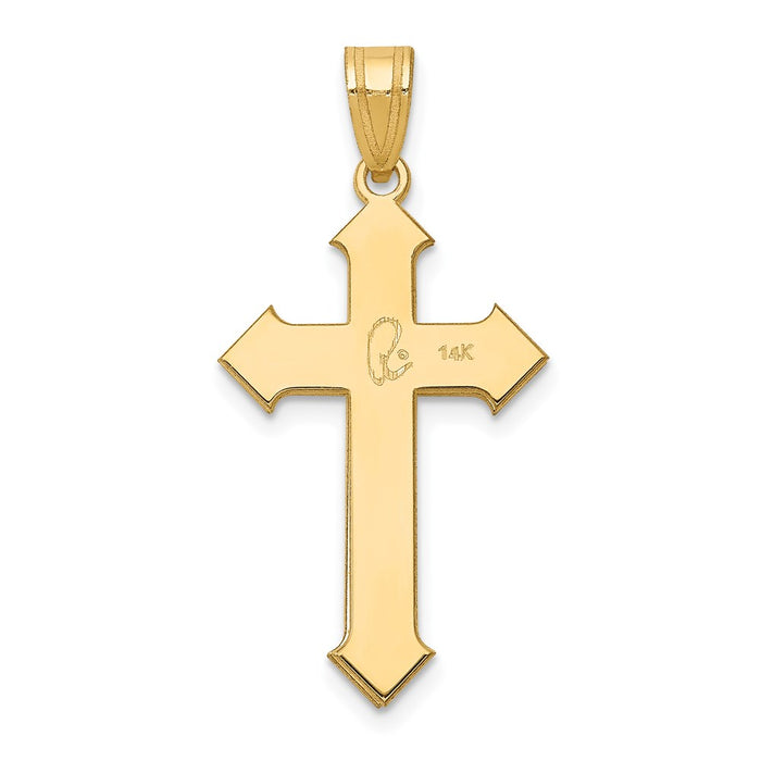 Million Charms 14K Yellow Gold Themed Passion Relgious Cross Pendant