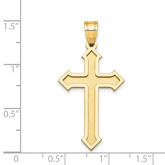 Million Charms 14K Yellow Gold Themed Passion Relgious Cross Pendant