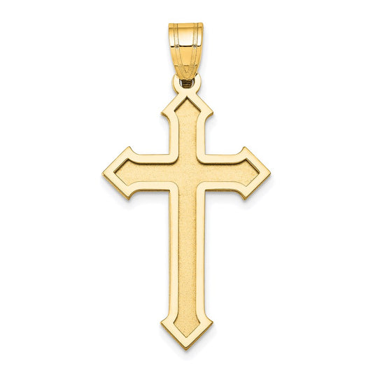 Million Charms 14K Yellow Gold Themed Passion Relgious Cross Pendant