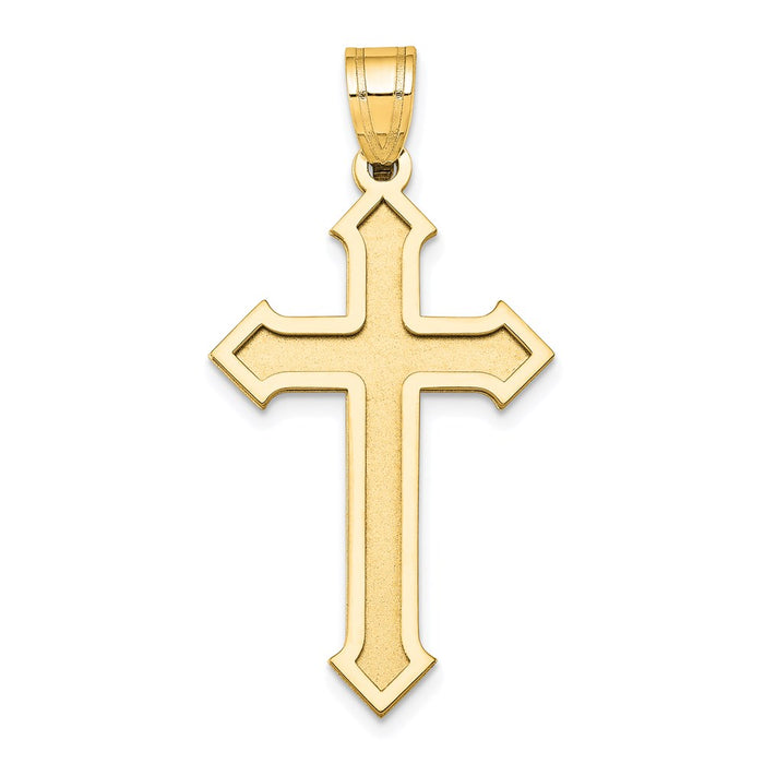 Million Charms 14K Yellow Gold Themed Passion Relgious Cross Pendant