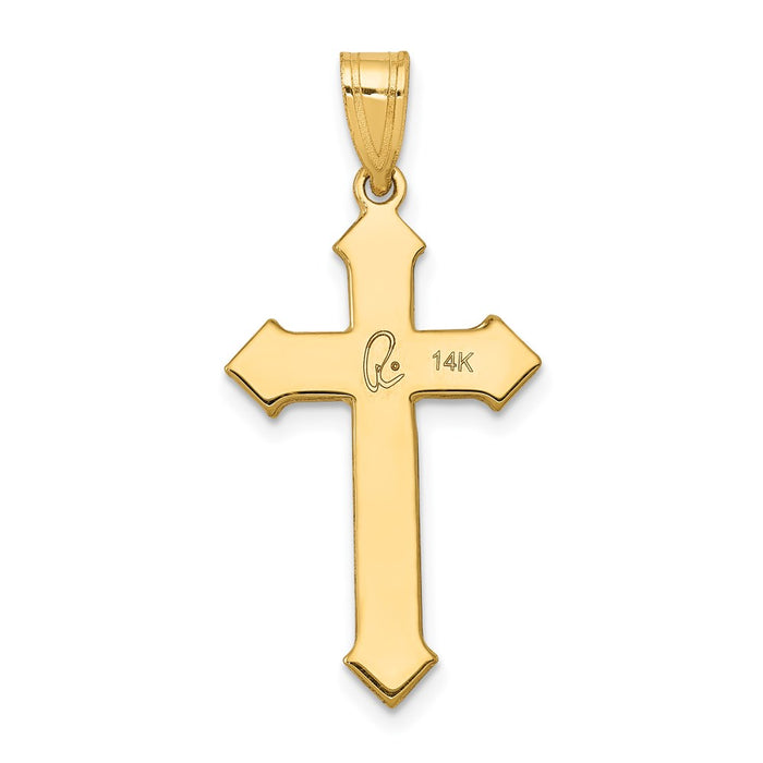 Million Charms 14K Yellow Gold Themed Passion Relgious Cross Pendant