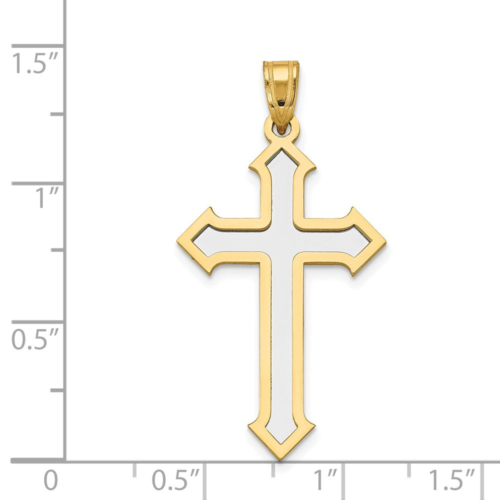 Million Charms 14K Two-Tone Passion Relgious Cross Pendant