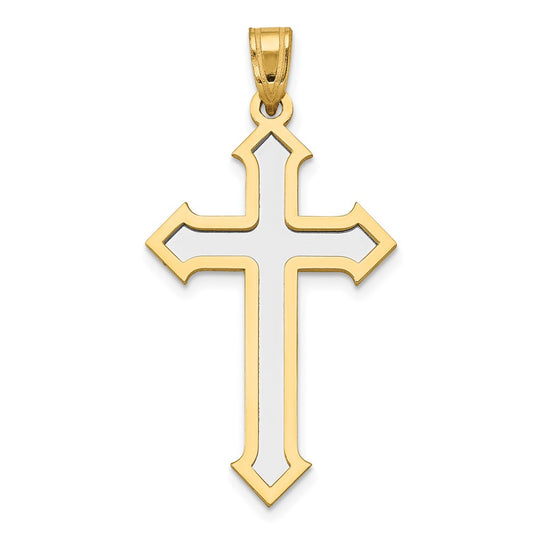 Million Charms 14K Two-Tone Passion Relgious Cross Pendant