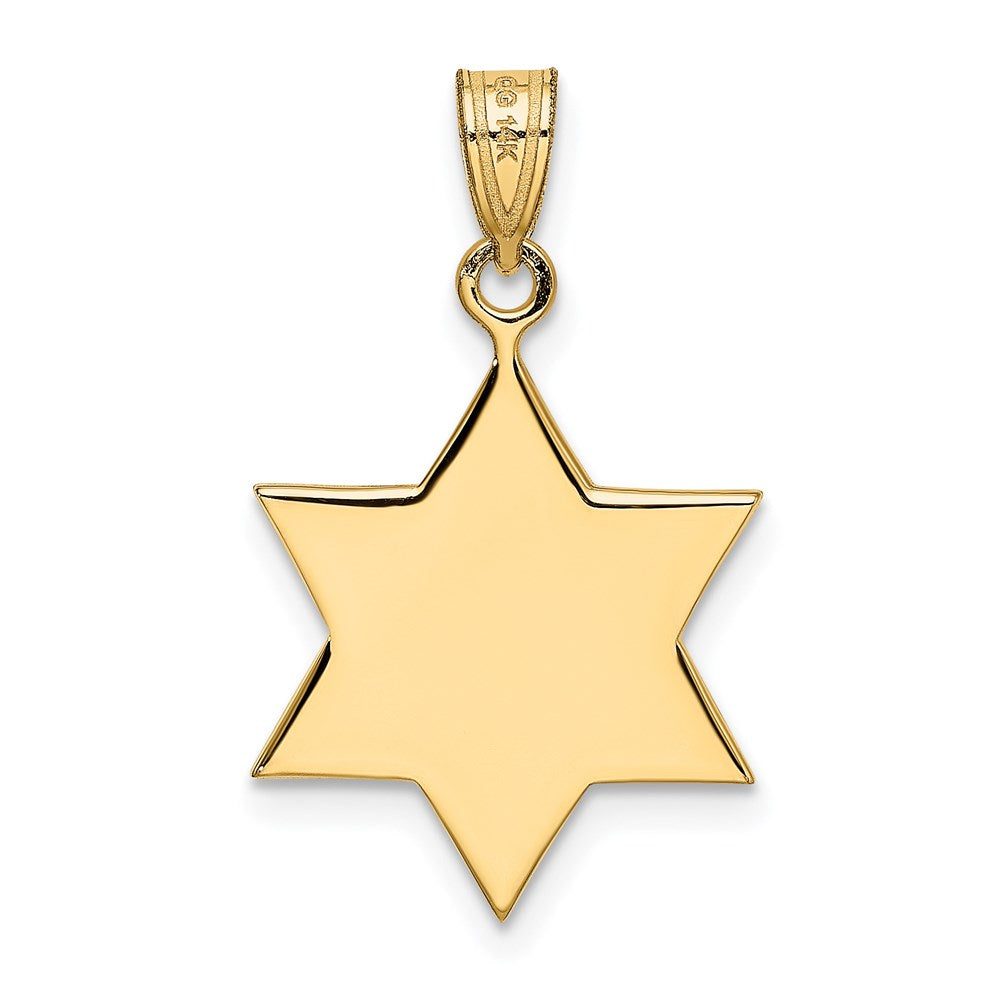 Million Charms 14K Yellow Gold Themed Religious Jewish Star Of David Pendant