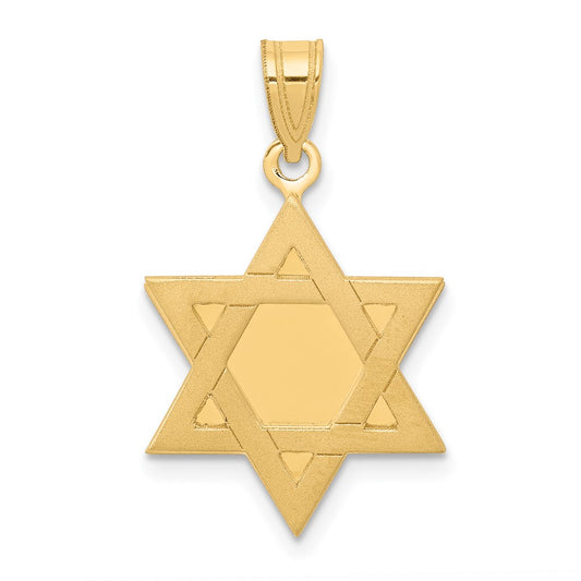 Dije de Estrella de David religiosa temática de oro amarillo de 14 quilates de Million Charms