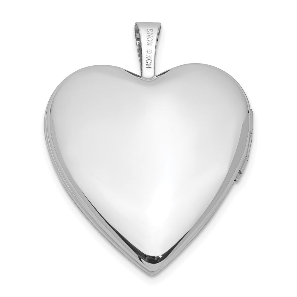 Million Charms 14K 20Mm White Gold Themed Diamond Set Relgious Cross Heart Locket