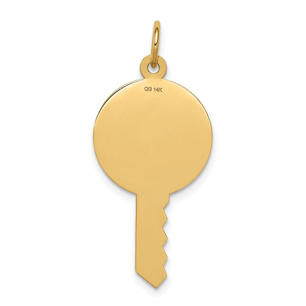 Million Charms 14K Yellow Gold Themed Plain .011 Gauge Engravable Key Charm