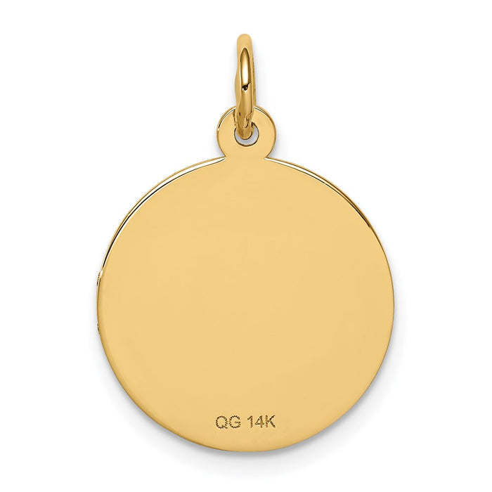 Million Charms 14K Yellow Gold Themed Medium Polished Number 74 Charm