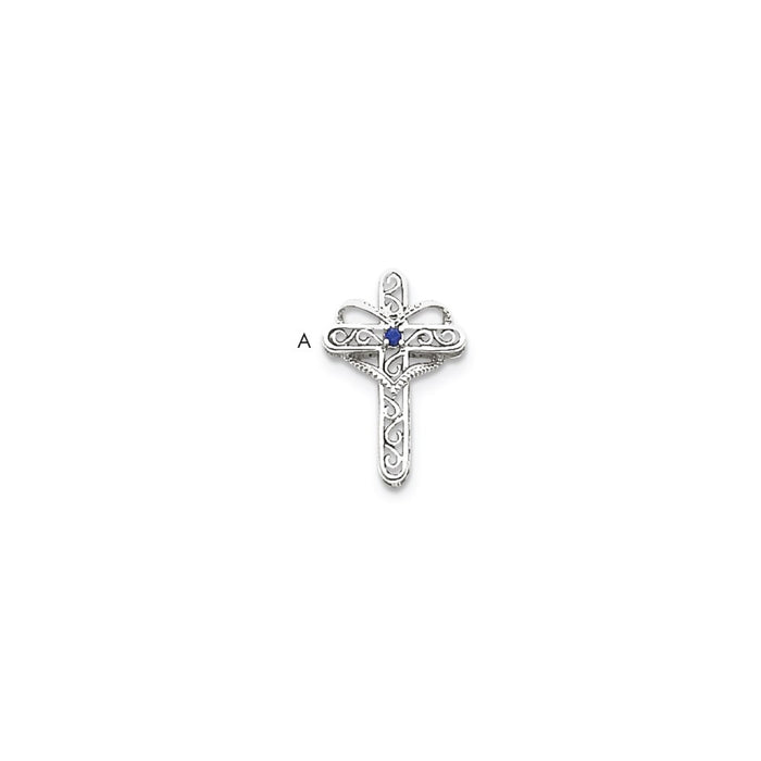 Million Charms 14K White Gold Themed Genuine Mother'S Relgious Cross Pendant