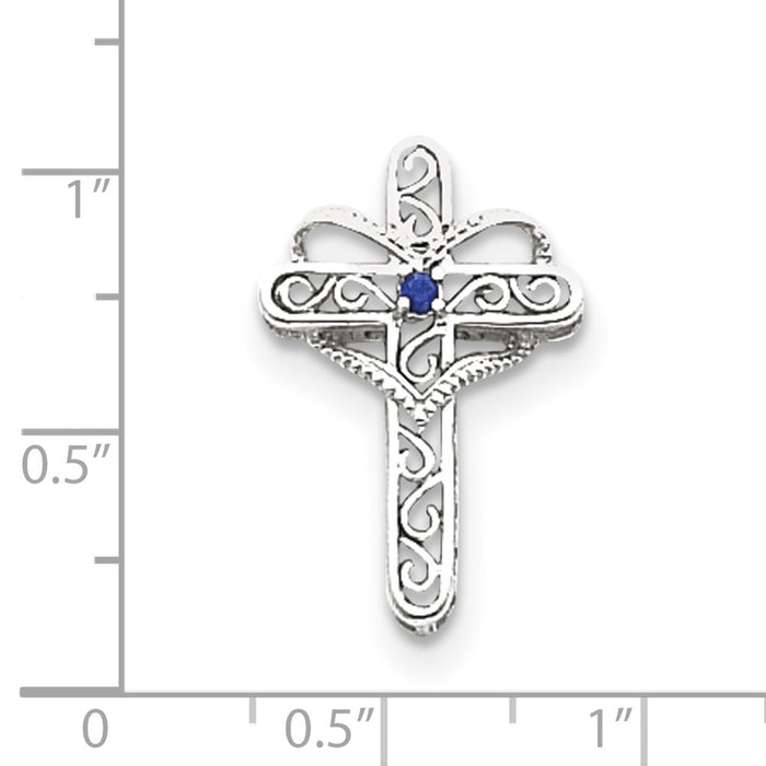 Million Charms 14K White Gold Themed Genuine Mother'S Relgious Cross Pendant