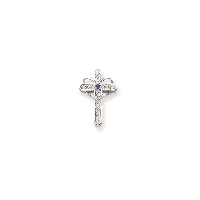 Million Charms 14K White Gold Themed Genuine Mother'S Relgious Cross Pendant