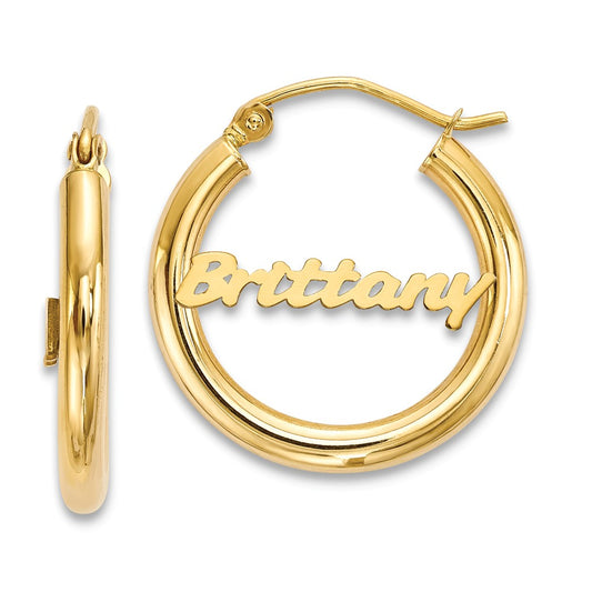 Million Charms 14k Yellow Gold Polished Tube Earrings, 21mm x 20mm