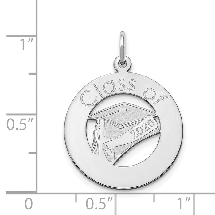 Million Charms 14K White Gold Themed Personalized Graduation Charm