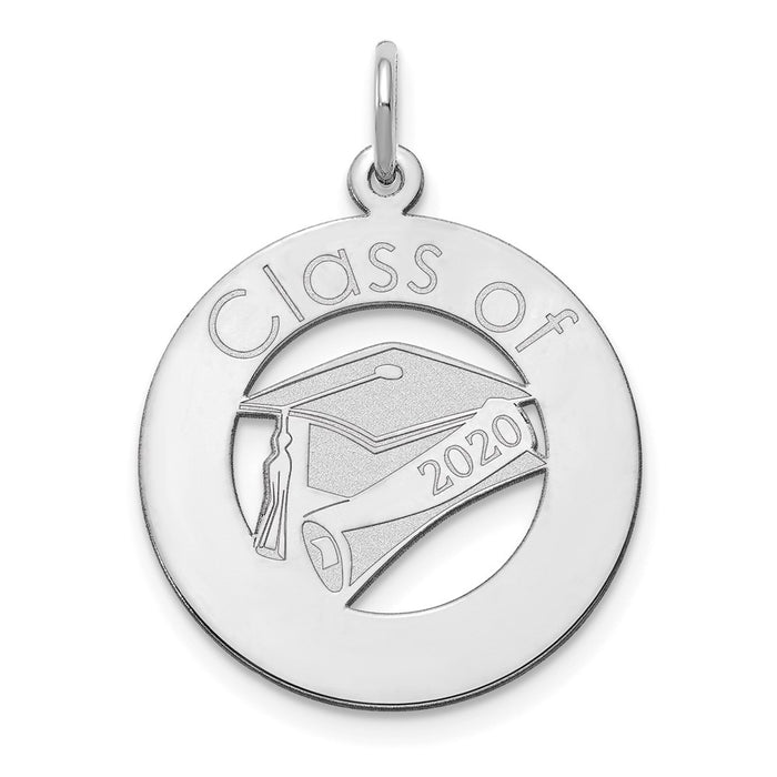 Million Charms 14K White Gold Themed Personalized Graduation Charm