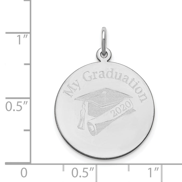 Million Charms 14K White Gold Themed Personalized Graduation Charm