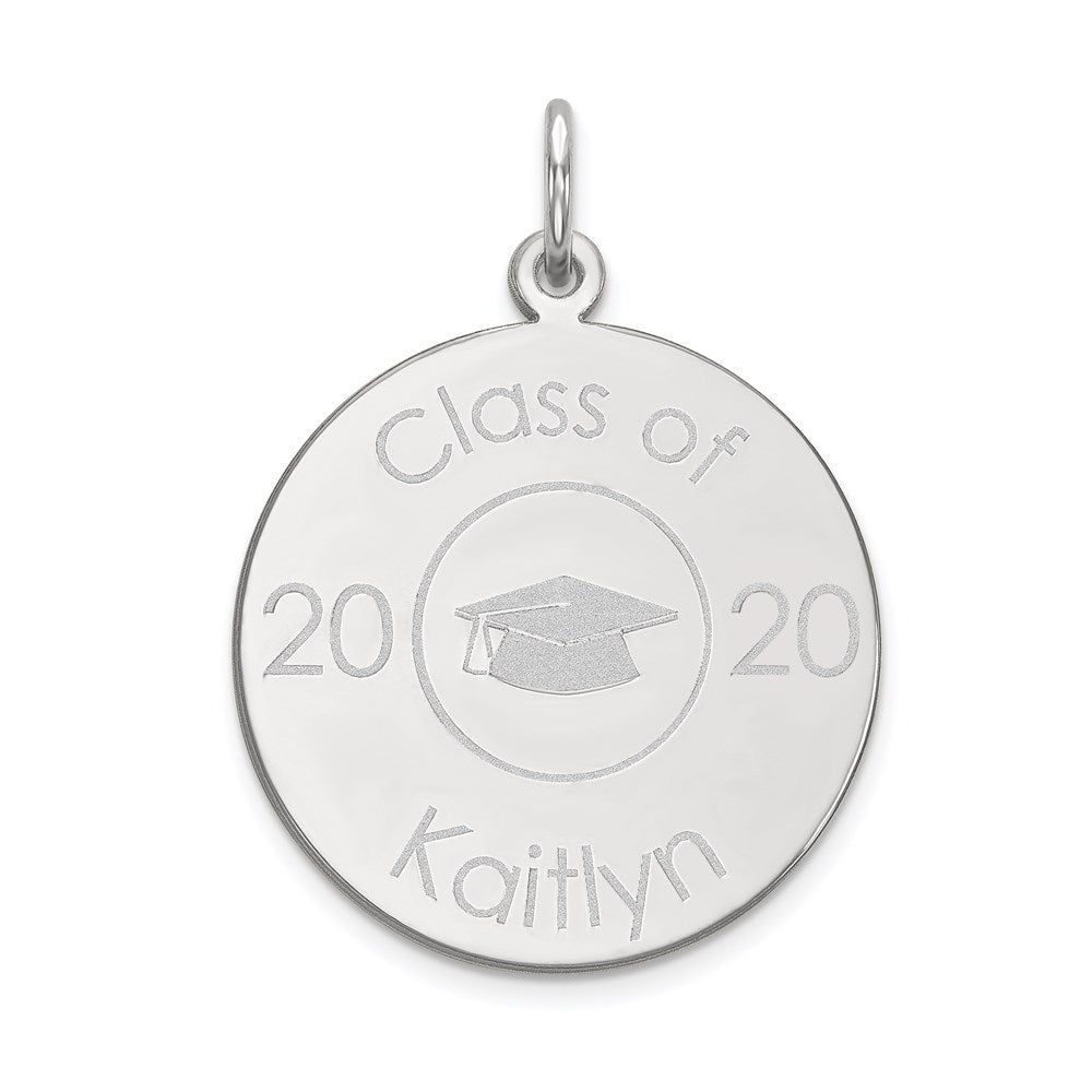 Million Charms 14K White Gold Themed Personalized Graduation Charm