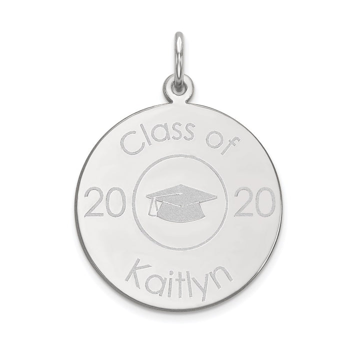 Million Charms 14K White Gold Themed Personalized Graduation Charm
