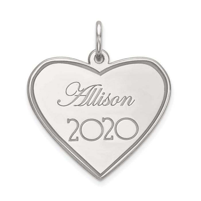 Million Charms 14K White Gold Themed Personalized Graduation Charm