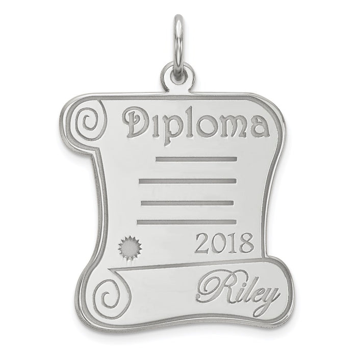 Million Charms 14K White Gold Themed Personalized Graduation Charm