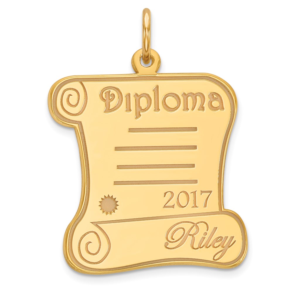 Million Charms 14K Yellow Gold Themed Personalized Graduation Charm