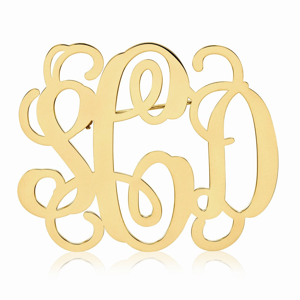 Gold-Plated Silver .018 Gauge Monogram Pin