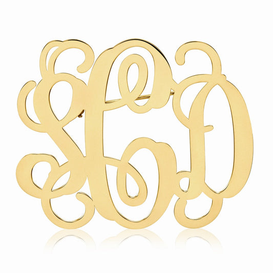 Gold-Plated Silver .018 Gauge Monogram Pin