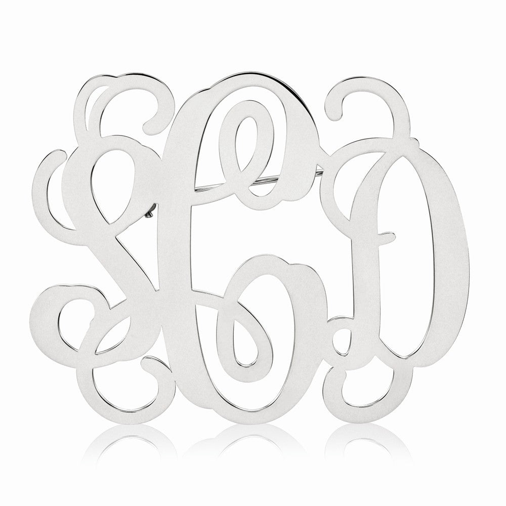 14k White Gold .013 Gauge Monogram Pin