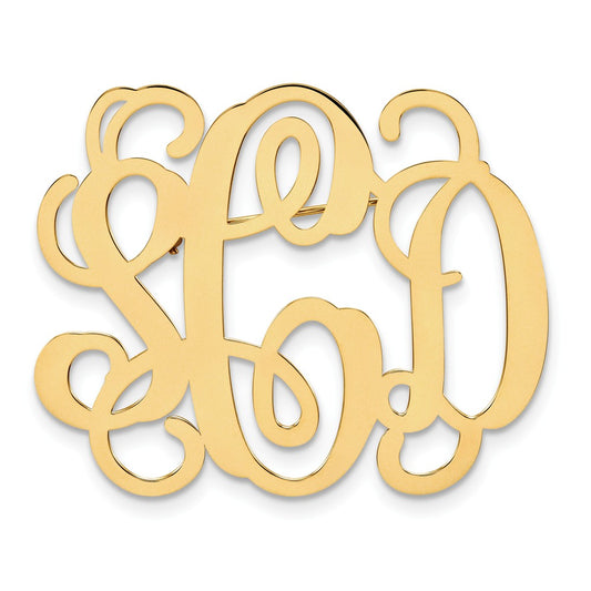 14k Yellow Gold .013 Gauge Monogram Pin