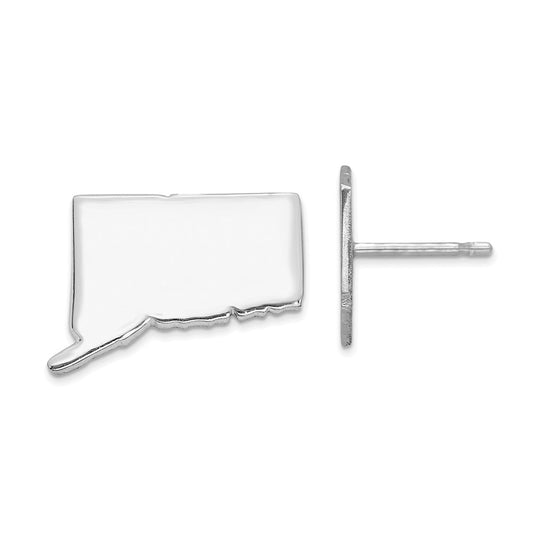 Stella Silver 925 Sterling Silver Rhodium-plated CT Large State Earrings,
