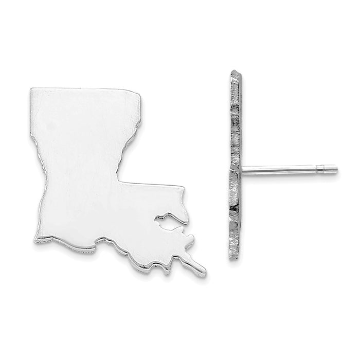 Stella Silver 925 Sterling Silver Rhodium-plated LA Large State Earrings,