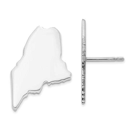 Stella Silver 925 Sterling Silver Rhodium-plated ME Large State Earrings,
