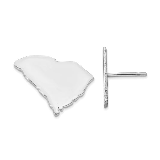 Stella Silver 925 Sterling Silver Rhodium-plated SC Large State Earrings,