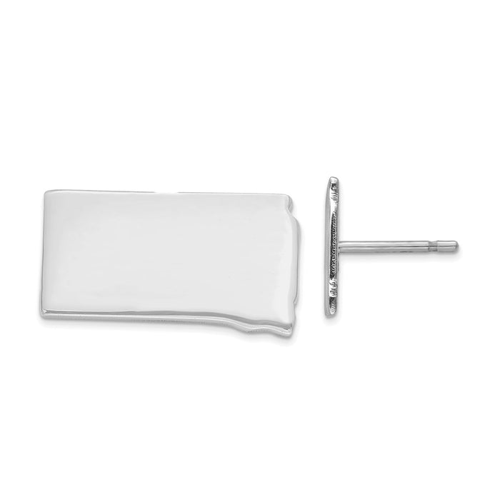 Stella Silver 925 Sterling Silver Rhodium-plated SD Large State Earrings,