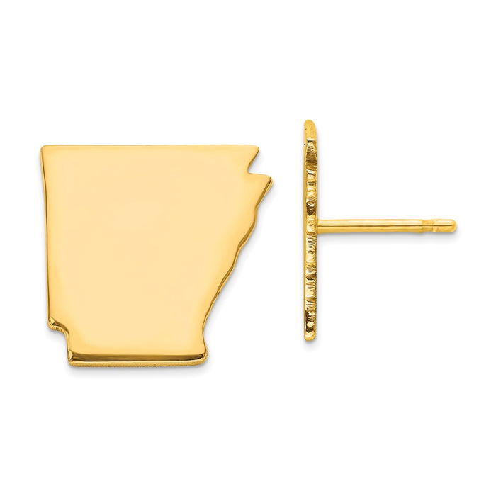 Gold-Plated Silver AR Large State Earrings,