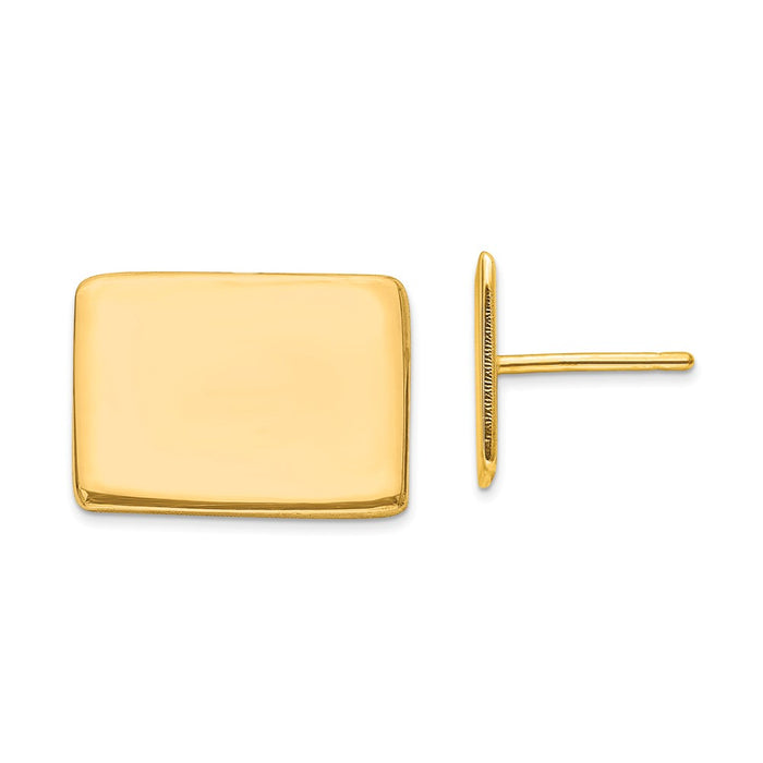 Gold-Plated Silver CO Large State Earrings,