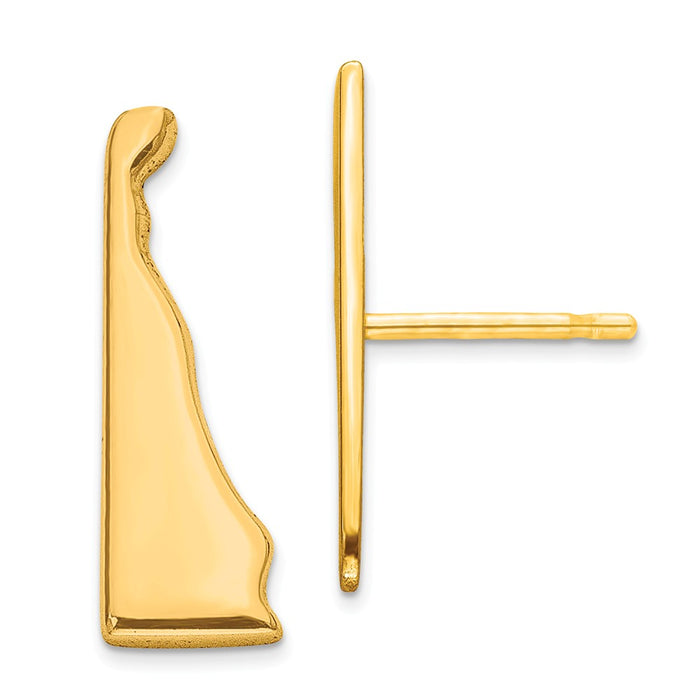 Gold-Plated Silver DE Large State Earrings,