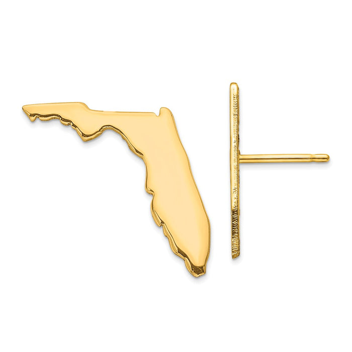 Gold-Plated Silver FL Large State Earrings,