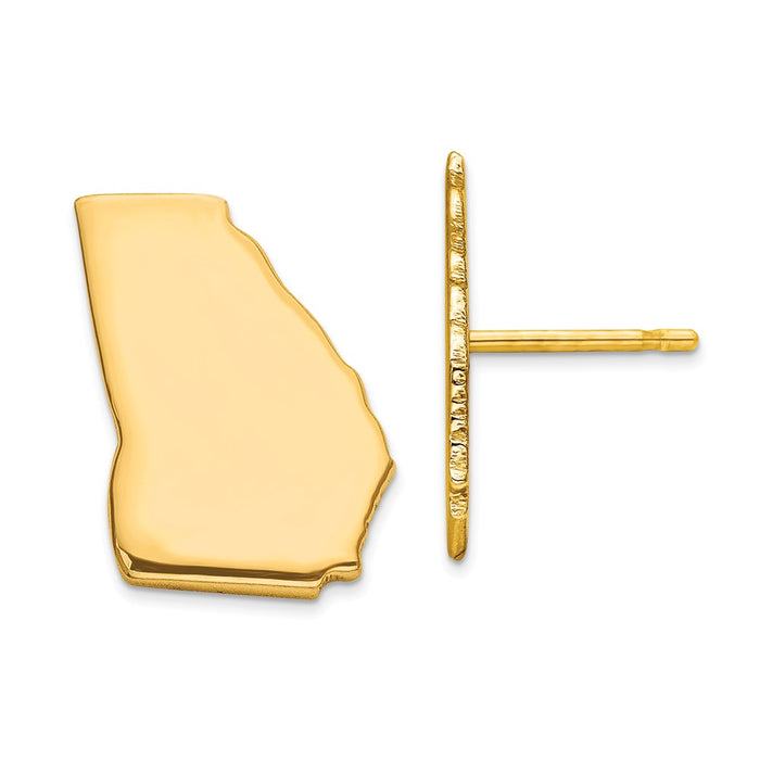 Gold-Plated Silver GA Large State Earrings,