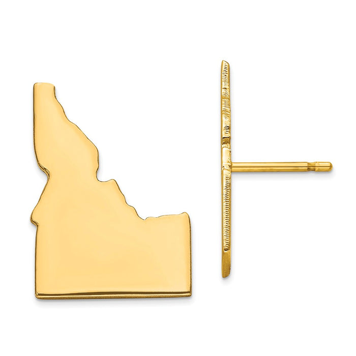 Gold-Plated Silver ID Large State Earrings,