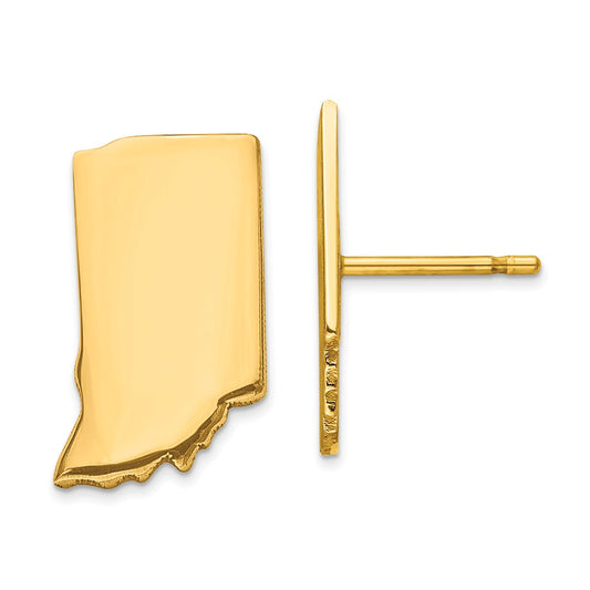 Gold-Plated Silver IN Large State Earrings,