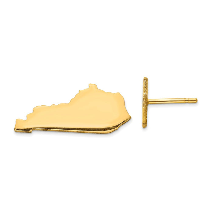 Gold-Plated Silver KY Large State Earrings,