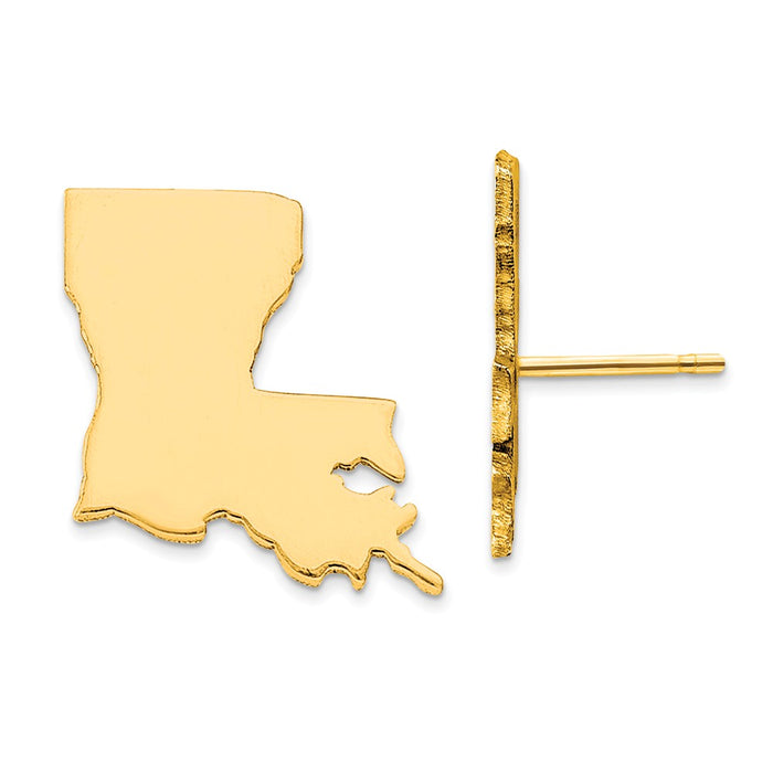 Gold-Plated Silver LA Large State Earrings,