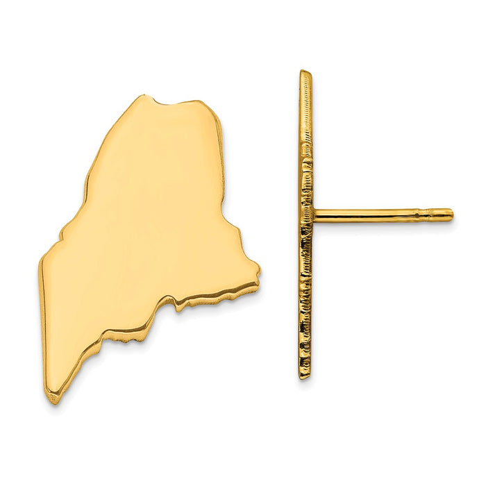 Gold-Plated Silver ME Large State Earrings,